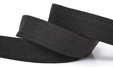 Gurtband 40 mm Fischgrät - Schwarz