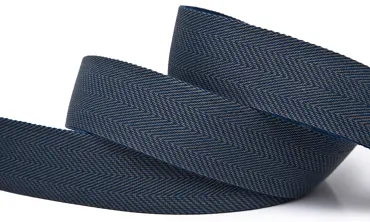 Gurtband 40 mm Fischgrät - Jeansblau