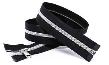 Reissverschluss teilbar 6 mm Schwarz Silber