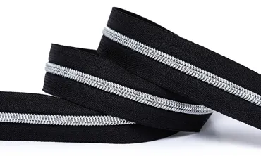 Reissverschluss 6 mm Metallic - Schwarz Silber