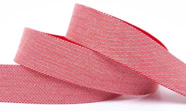 Gurtband 40 mm PV - Streifen fein Rot