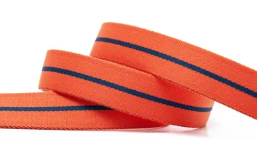 30 mm Gurtband Orange Mittelstreifen Dunkelblau