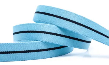 30 mm Gurtband Hellblau Mittelstreifen Schwarz