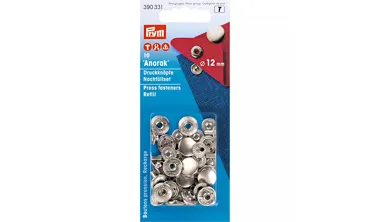 PRYM Druckknöpfe Anorak ø 12 mm Silber Nachfüllset