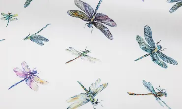 Wachstuch Panama Matt - Dragonflies Cream