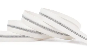 Reissverschluss 4 mm Metallic - Ecru Silber