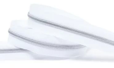 Reissverschluss 6 mm Metallic - Weiss Silber