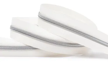 Reissverschluss 6 mm Metallic - Ecru Silber