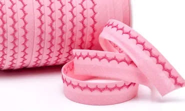 18 mm Schrägband Zickzack Rosa Pink