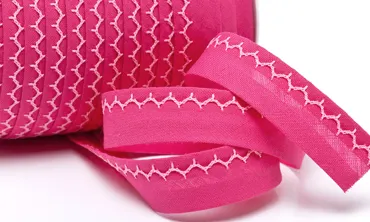 18 mm Schrägband Zickzack Pink Rosa