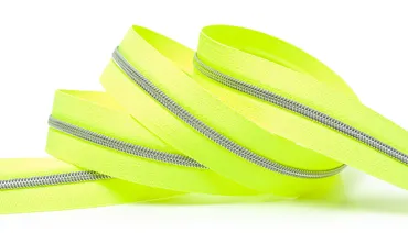 Reissverschluss 4 mm Metallic - Neon Gelb Silber