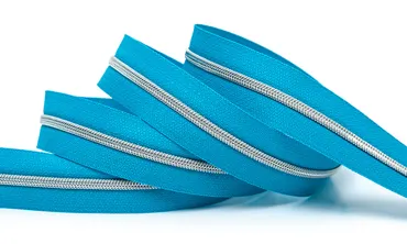 Reissverschluss 4 mm Metallic - Cyan Silber