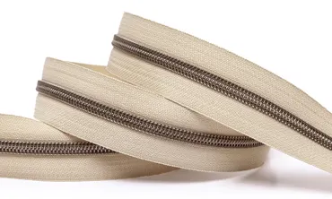 Reissverschluss 6 mm Metallic - Beige Altmessing