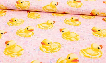 Baumwolle - rub a duck ducky Rosa