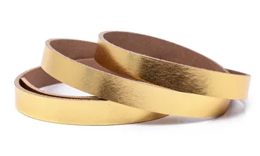 Lederriemen 15 mm Metallic - Gold