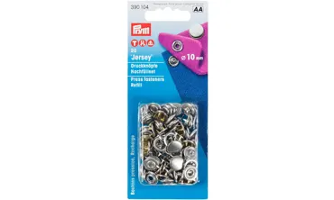 PRYM Nachfüllpack Jersey ø 10 mm Silber glatte Kappe