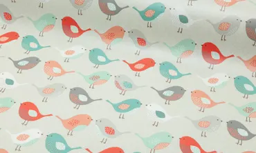 Wachstuch Panama Matt - Birds Rossignol