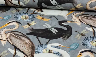 Canvas - Kraniche Grau