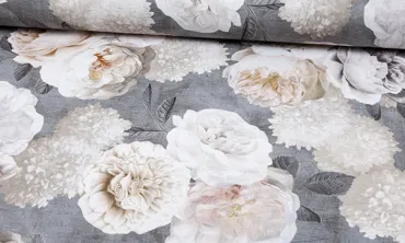 Canvas - Big Flower Vintage Grau