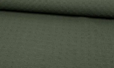 Double Gauze - Embroidery Khaki