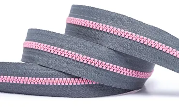 Reissverschluss BI-Color Grau Rosa