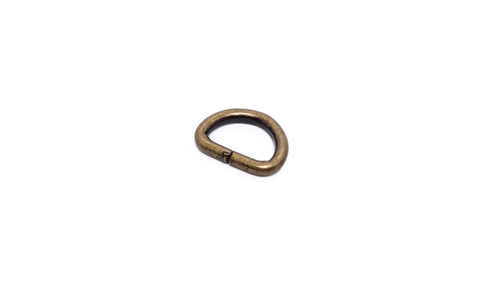 50St D-Ringe 25mm x18x3,4mm Stahl Gold vermessingt Halbrund Ring D Ringe D-Ring 
