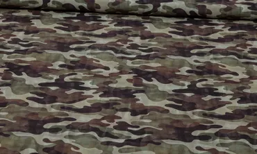 Baumwolle Camouflage Grün Washed