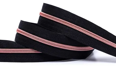 Reissverschluss 6 mm Metallic - Schwarz Rose Gold