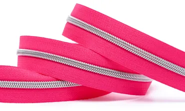 Reissverschluss 6 mm Metallic - Pink Silber