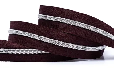 Reissverschluss 6 mm Metallic - Weinrot Silber