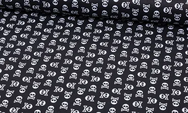 Baumwolle - Piratenschädel Schwarz