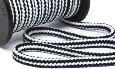 Baumwollkordel 8 mm - Marshmallow Navy