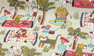 Baumwolle Acrylbeschichtet - Picknick der Tiere