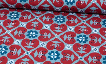 French Terry Modal Woodland Hearts Foxy Lover