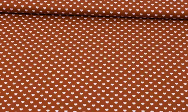 Baumwolle Kleine Herzen Terra Weiss