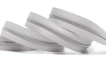 Reissverschluss 4 mm Metallic - Hellgrau Silber