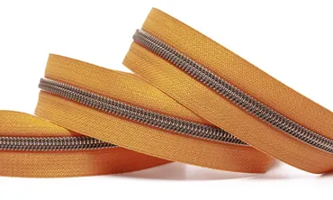 Reissverschluss 6 mm Metallic - Curry Altmessing