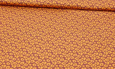 Viskose - Leoprint Mauve Dunkelgelb