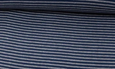 Bündchen Streifen Jeans Grau meliert