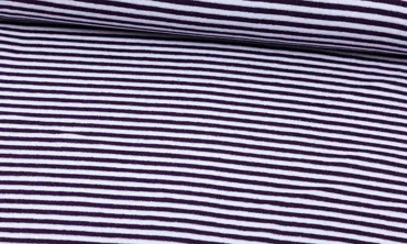 Bündchen Streifen Weiss Aubergine