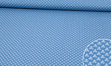 Baumwolle Tiny Skulls - Blau