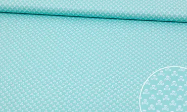 Baumwolle Tiny Skulls - Mint