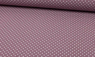 Jersey kleine Punkte Mauve Hellgrau