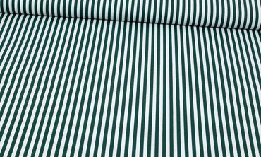 Baumwolle 5 mm Streifen Weiss Tannengrün