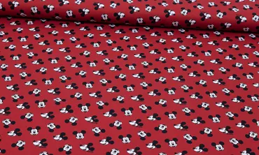 Baumwolle Hey Mickey Dunkelrot