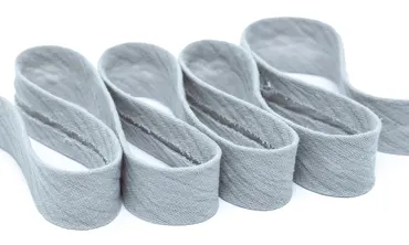 20 mm Einfassband Double Gauze Hellgrau