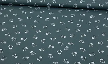 Baumwolle Piratenschädel Dunkelgrau