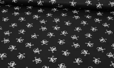 Baumwolle Skulls Schwarz