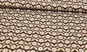 Baumwolle - Silverstone Black Gold Metallic