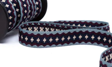 Gewobenes Band 22 mm - Fantasy Folkland Grey